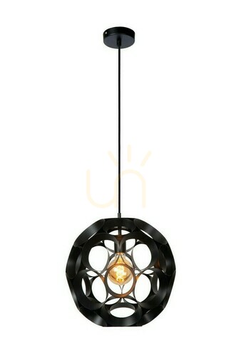 Kontrollera Lucide Hannelore taklampa svart metall E27 40 cm