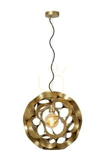 Kontrollera Lucide Hannelore pendellampa guld metall 40 cm E27