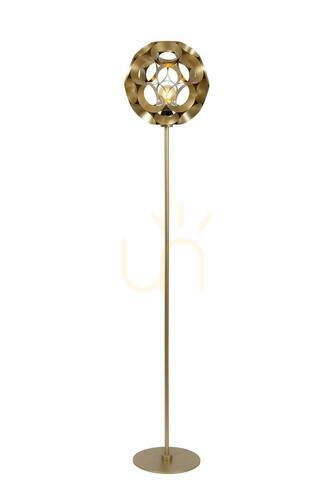 Kontrollera Lucide HANNELORE golvlampa guld metall modern E27 149,6 cm