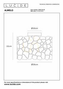Lucide ALMELO svart plafond metall E27 26 cm moderna lampor small 2