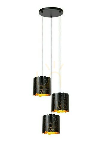 Kontrollera Taklampa Lucide ALMELO svart/guld metall 3-ljus modern