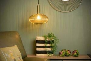 Lucide MALOTO pendellampa guld glas retro E27 30 cm 45386/30/62 small 2