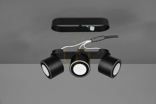 Kontrollera Trio TAURUS 652910332 LED-taklampa, mattsvart, 3 spotlights