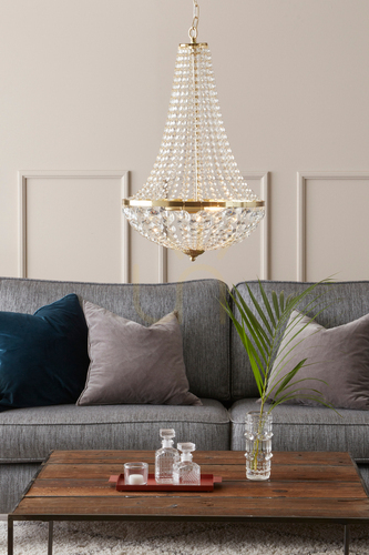 Kontrollera Pendant Light Markslöjd Gränsö 2-Light 40 cm Transparent Crystal 106119
