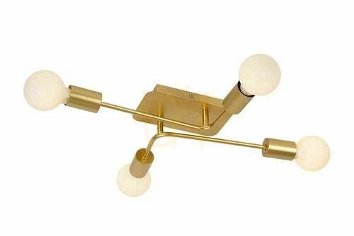 Kontrollera Plafond Lucide LESTER 4-ljus guld metall vintage 51 cm 21118/04/02
