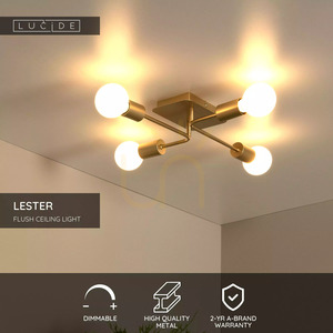 Lucide LESTER plafond, 4×E27, matt guld, 51 cm, 21118/04/02 small 6