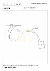 Lucide JOLIJN vägglampa LED guld metall 11 cm 77289/03/02 small 1