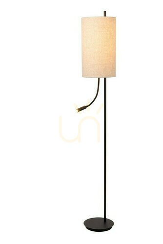Kontrollera Golvlampa Lucide MAGIC svart lin Japandi 165 cm 2-ljus E27