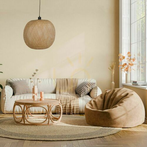 Kontrollera Bambu taklampa 38x38x35cm BOHO