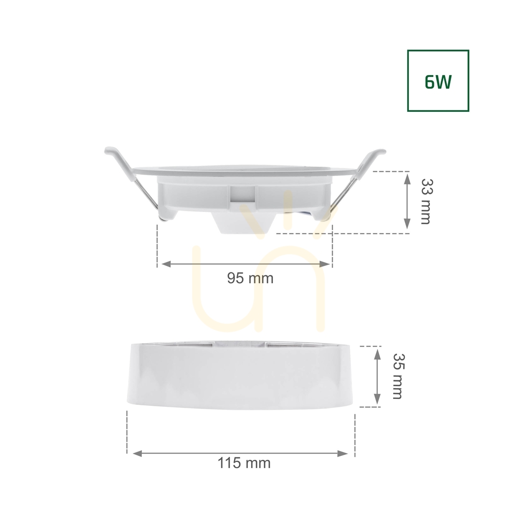 Display Algine Eco 2w1 Utanpåliggande Downlight 6 W Nw 230 V 110st Ip20 Ik06 115x35mm Vit Rund Algine Eco 2w1 Utanpåliggande Downlight 6 W Nw 230 V 110st Ip20 Ik06 115x35mm Vit Rund