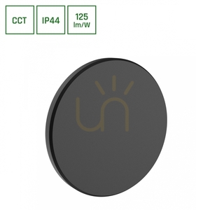 Piatta 9 W Cct 230 V Ip44 120x47 Mm Svart Rund Fasad. small 7