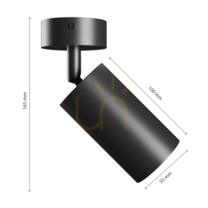 Squalla Variosa Gu10 Vägglampa 230 V Ip20 55x100x165 Mm Svart Rund. small 4