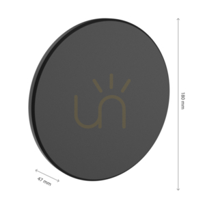 Piatta 12 W Cct 230 V Ip44 180x47 Mm Svart Rund Fasad. small 12