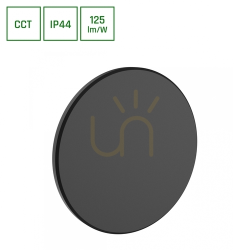 Kontrollera Piatta 12 W Cct 230 V Ip44 180x47 Mm Svart Rund Fasad.