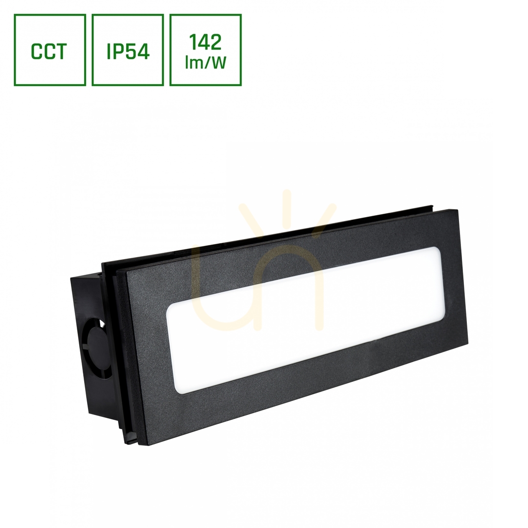 Kontrollera Encanta 6 W Cct 230 V Ip54 230x84x52 Mm Svart infälld fasad. Encanta 6 W Cct 230 V Ip54 230x84x52 Mm Svart infälld fasad.
