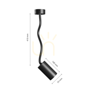 Variosa Flexi Gu10 Bas 230 V Ip20 55x100x410 Mm Svart Rund. 10 Variosa Flexi Gu10 Bas 230 V Ip20 55x100x410 Mm Svart Rund. small 10