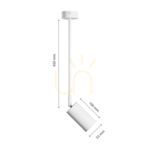 Variosa Gu10 Bas 230 V Ip20 55 X100 X450 Mm Vit Rund. small 4