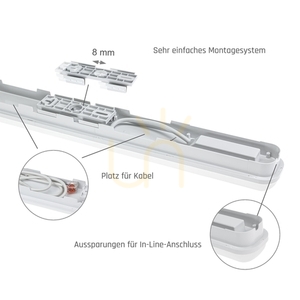 Limea Go Hermetic 600mm 25 W Nw 230 V 120st Ip65 Ik07 600x60x52mm Vit small 13