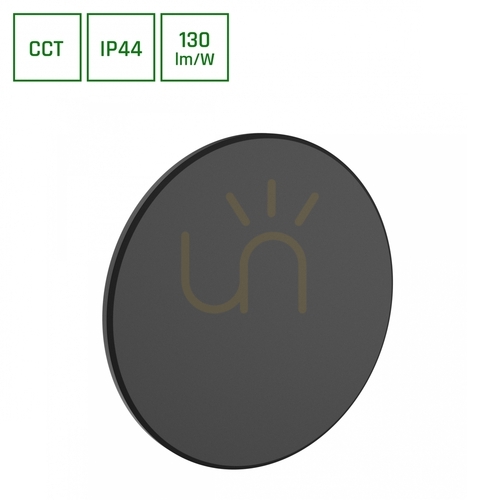Kontrollera Piatta 18 W Cct 230 V Ip44 250x47 Mm Svart Rund Fasad.