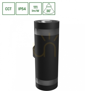 Torre Ring 18 W Cct 230 V Ip54 99x78x240 Mm Svart Rund Fasad Tvåvägs. small 0