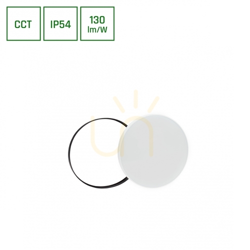 Kontrollera Nymphea Black &amp; White Rings 18 W Cct 230 V 115st Ip54 Fi250x52 Vit/Svart Rund.