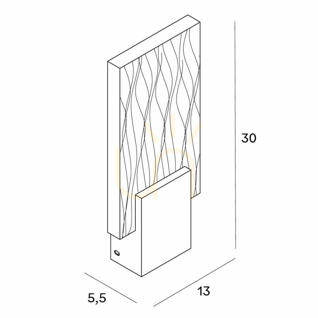 Utsikt Vägglampa Max Light Vetro W0361 svart borstad LED 30 cm Vägglampa Max Light Vetro W0361 svart borstad LED 30 cm