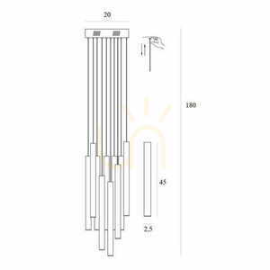 Pendant Light Max Light Organic P0524D 10-Light Brushed Gold LED 20 cm small 2