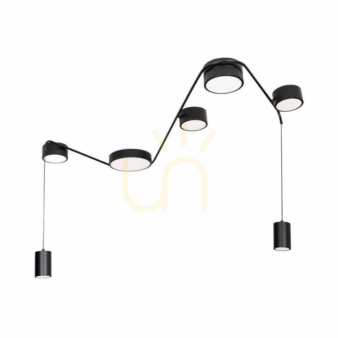 Plafon Max Light Zumaia C0249 czarny LED 42W 7-punktowy 3000K dimmable