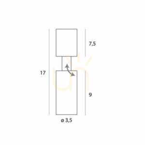Plafond Max Light Halo C0248 svart 7W LED 3000K Ø3,5 cm small 3