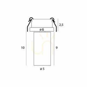 Plafond Max Light Halo H0127 svart aluminium 9W 5 cm small 3