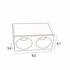 Inbyggd LED-armatur Max Light Modular HM180 2L svart 2x3W 3000K small 3