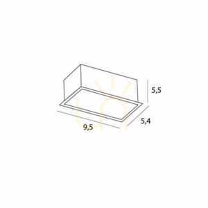 Infälld takarmatur Max Light Modular H180.01 vit 9,5x9,5 cm small 3