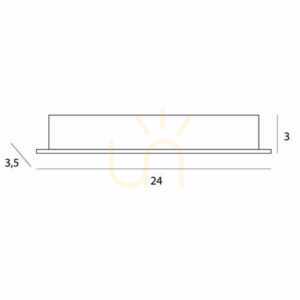 Infälld takarmatur Max Light X-Line H0138 24 cm 15W 3000K vit/svart small 3