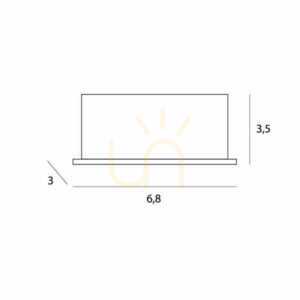 Infälld takarmatur Max Light X-Line H0134 vit/svart 3x4W LED dimbar small 1