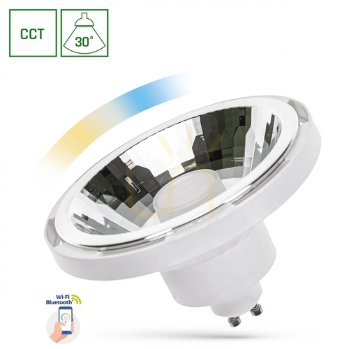 Kontrollera LED AR111 GU10 SMD 230V 10W VIT 30st CCT+DIM Wi-Fi/BT Spectrum SMART