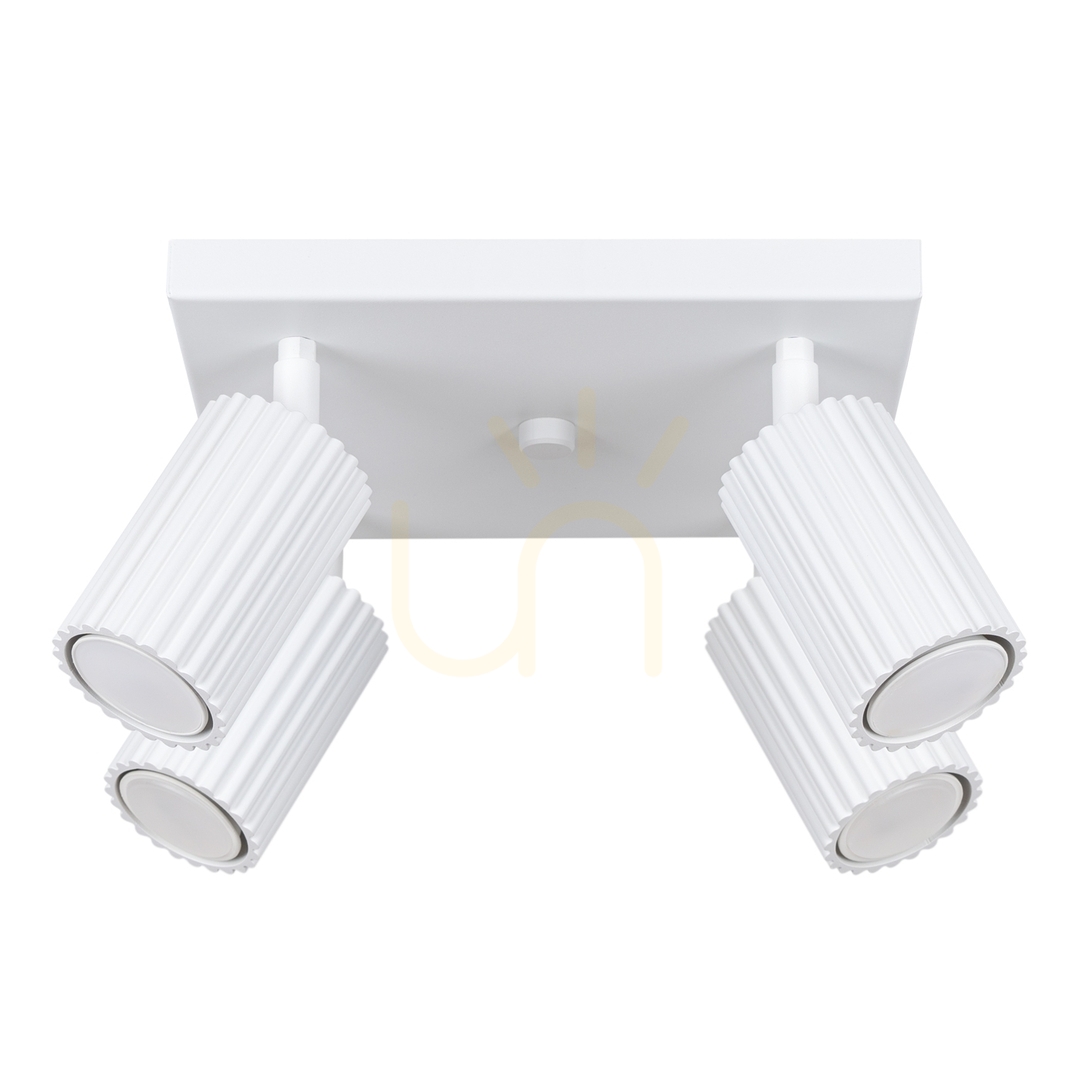 Spot kvadratisk plafond KARBON 4 CCT - vit - Sollux
