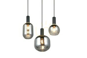 Trio DIVA pendellampa 319830332, 3 × E27, matt svart och förkromat glas small 2