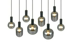 Trio DIVA pendellampa 319800832, mattsvart, 8 × E27, 120 cm small 2