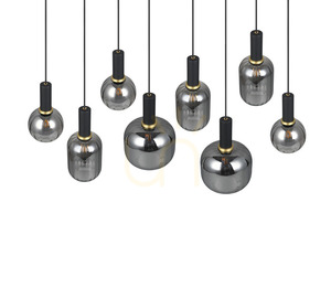 Trio DIVA pendellampa 319800832, mattsvart, 8 × E27, 120 cm small 7