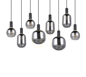 Trio DIVA pendellampa 319800832, mattsvart, 8 × E27, 120 cm small 8