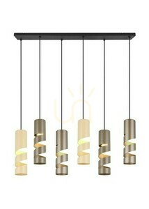 Trio STREAM pendellampa 364000617, 6×GU10, 100 cm, beige och kaffebrun small 1