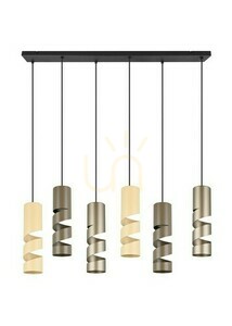 Trio STREAM pendellampa 364000617, 6×GU10, 100 cm, beige och kaffebrun small 3