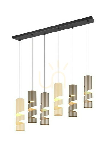 Kontrollera Trio STREAM pendellampa 364000617, 6×GU10, 100 cm, beige och kaffebrun
