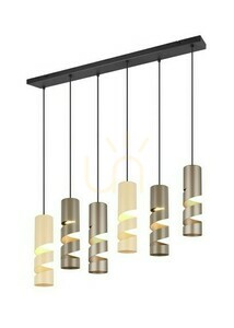 Trio STREAM pendellampa 364000617, 6×GU10, 100 cm, beige och kaffebrun small 0