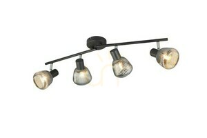 Takspot TRIO TARIFA 862800432 – 4×E14, matt svart och förkromat glas small 1