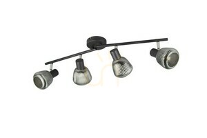 Takspot TRIO TARIFA 862800432 – 4×E14, matt svart och förkromat glas small 5