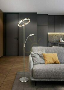 TRIO WILLIS 449510207 LED-golvlampa med läslampa, matt nickel small 7