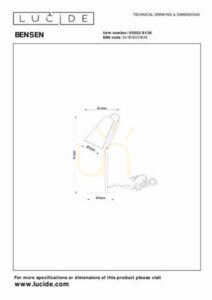 Bordslampa Lucide BENSEN grå filt metall E27 05553/81/36 small 5