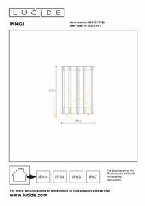 Utomhuslampa Lucide PINGI svart LED uppladdningsbar 31 cm IP44 06822/37/30 small 2