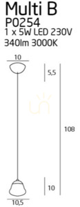 Pendant Light Max Light Multi B P0254 White Glass Metal 18 cm small 1